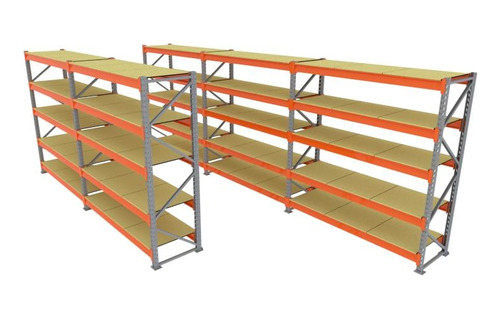 Kit 5mini Porta Pallet 180x200x60 Cinza/laranja Band.mdf Cru