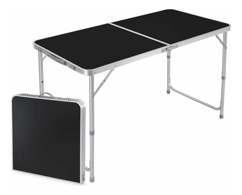 Mesa 120x60 Cm Plegable Ajustable Portátil Camping