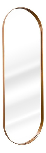Espelho Oval Retrô C/ Moldura Banheiro Quarto Sala 150x50cm Cor Da Moldura Bronze