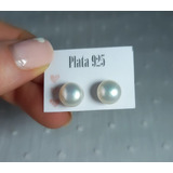 Aros Plata 925 Perlas Naturales A Rosca Nro.9mm