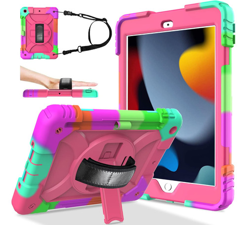 Funda New iPad 2021 Ltrop 10.2 9na/8va/7ma Gen P/niños Pink