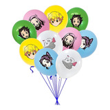 Set De 18 Globos Demon Slayer - Decoración Fiesta Infantil