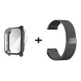 Kit Case Tpu Proteção Tela + Pulseira Metal Amazfit Bip Lite