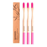 X3 Cepillos De Dientes De Bambú Biodegradable Yensen Rainbow