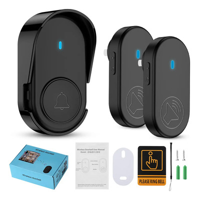 Timbre Inalámbrico Impermeable 1 Transmiso 2 Receptor Con Luz Led Range De Alcance Inalámbrico De 320 Metros \u002F 1050ft Para Casa, Oficinas, Hoteles, Y Más | MercadoLibre