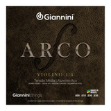 Kit Con 04 Juegos De Cuerdas Giannini Para Violín 4/4 De La Serie Arc