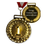 Medalla Bronce Bi-metalica Futbol Personalizada  Laser 65 Mm