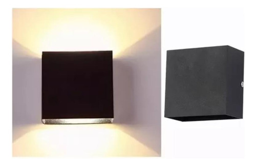 12w Luz De Pared Luz Arbotante Led Pared Uso Exterior 3000k Negro+cálida Luz Amarilla