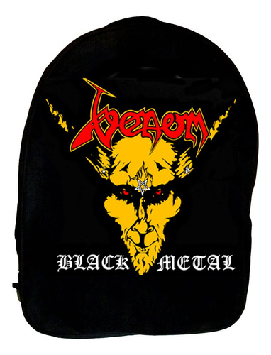 Mochila Venom Black Metal Ref=668- Costura Reforçada