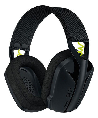 Headset Over-ear Gamer Fone Sem Fio Logitech G G Series G435 Preto E Amarelo-fluorescente