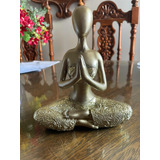 Estatueta De Yoga Dourada 17cm