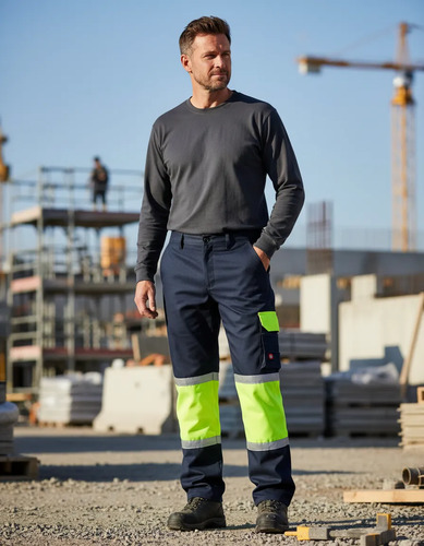 Pantalón Uso Rudo Bolsas Cargo Con Reflejantes Tallas Extra