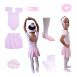 Kit Roupa De Ballet Infantil Juvenil Completo 7 Itens 