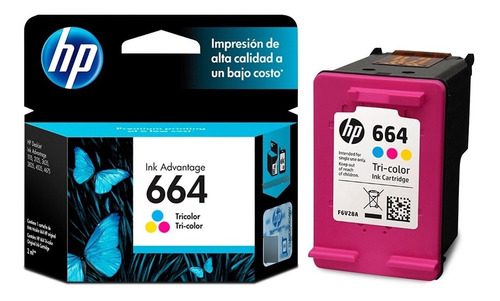 Tinta Hp 664 F6v28al Tri Color Para Impresora Deskjet 1115
