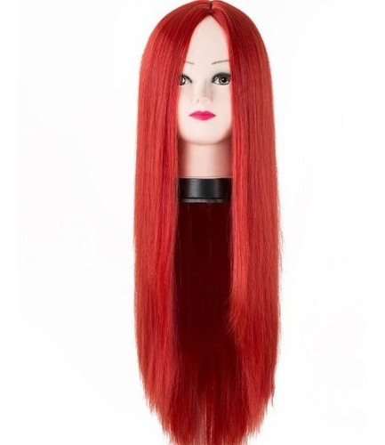 Peruca Wig Lace Vermelha Orgânica Idêntica Humano Lisa 65 Cm