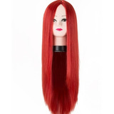 Peruca Wig Lace Vermelha Orgânica Idêntica Humano Lisa 65 Cm