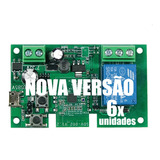 Kit 6 Relé Contato Seco Wifi Pulso Portão Fechadura 5v 12v 