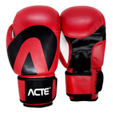 Luva De Boxe Preta/vermelha 14 Oz Pvc P11-14 - Acte Sports F