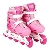 Patins 4 Rodas Infantil Ajustável Led Nas Rodas Inline