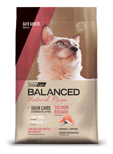 Vitalcan Balanced Natural Recipe Gato Adulto Salmon X 7,5kg