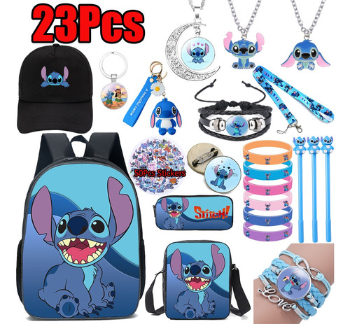 Mochila Anime Lilo & Stitch De 23 Piezas Para Regalos De Nav