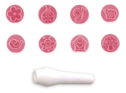 Kit Carimbos Jardim Encantado Rosa Bebê - 9 Pc