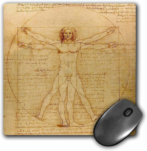 Mouse Pad Dibujo Leonardo Da Vinci 8 X 8 Pulgadas