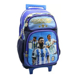 Mochila Escolar Carro 18 PuLG Afa Selección Argen Color Azul Diseño De La Tela Estampado