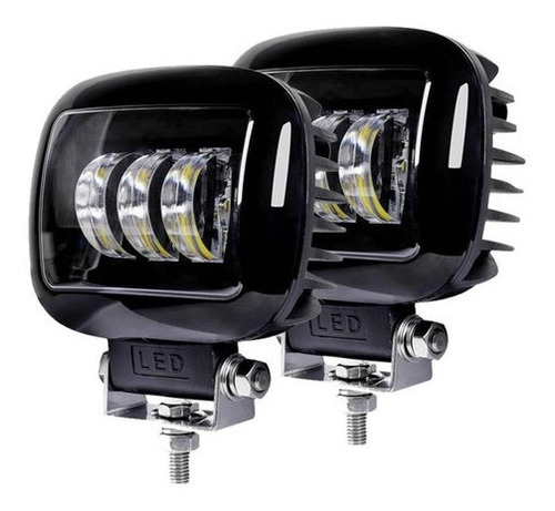 Nlpearl 1 Par Faros Cuadrado 3 Led 5  30w Lupa 6d Moto