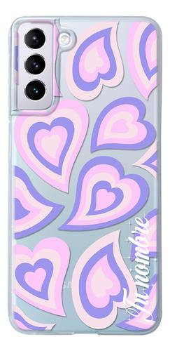 Funda Para Galaxy Para Mujer Corazones Morados Con Nombre