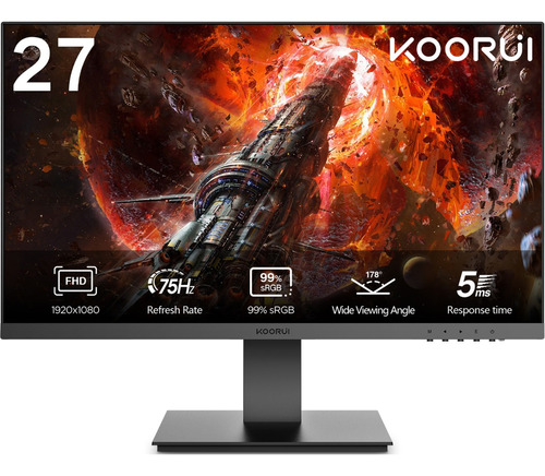 Monitor Gamer Koorui 27 Ips 75 Hz 99% Srgb Lcd Fhd 1080p Hdm