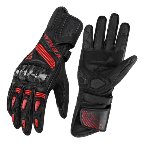 Guantes De Piel Y Fibra De Carbono Para Moto Four Seasons Br