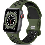 Correa Deportiva P/apple Watch 38-40-41mm Verde Mi/negro S/m