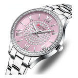 Reloj Impermeable De Cuarzo Con Diamantes Curren Para Mujer