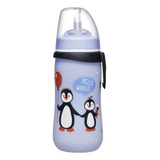 Botella Con Bombilla 330 Ml Anticólicos Pingüino, Nip Color Azul