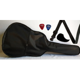 Pack Funda + Plumillas + Tahali P/ Guitarra Acustica