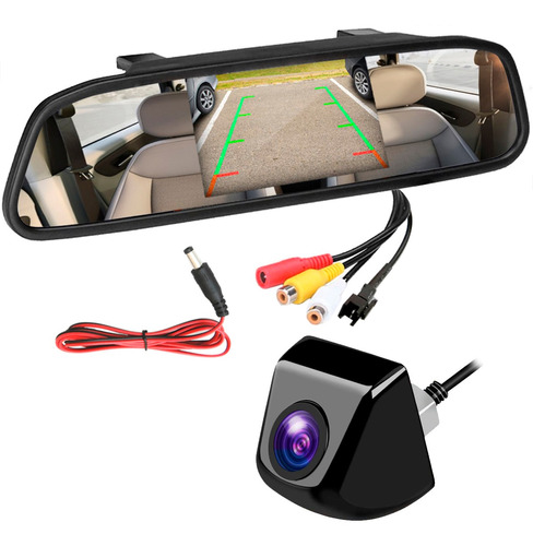 Espejo Retrovisor Monitor Con Camara Estacionamiento 120°