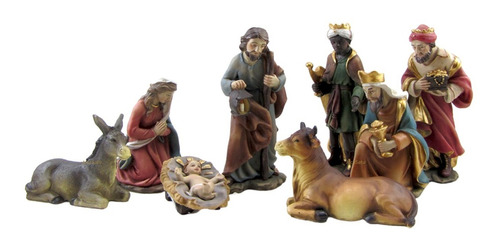 Pesebre 8 Piezas Navidad Navideño Jesus Reyes 10cm (italy)