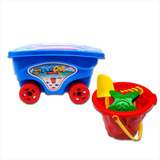 Brinquedo Kit Praia Infantil + Carrinho Com Moldes De Areia 