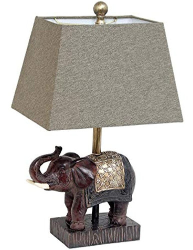 Lalia Home Lámpara De Mesa De Elefante Tradicional Con Tela 