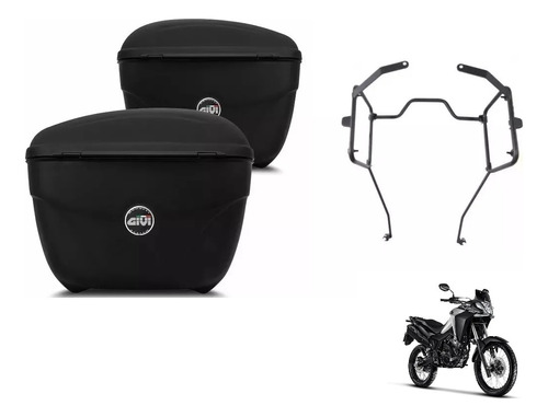 Kit Bau Lateral Givi E21n 21l+ Suporte Sahara 300 Xre Chapam