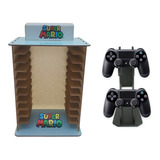 Porta 11 Jogos Físico Super Mario+suporte Controle Mdf