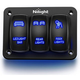 Botonera 3 Switch Rocker Barra Led Jeep Rzr Atv Camionetas