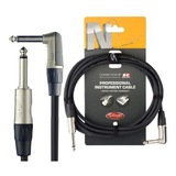 Cable Plug Instrumentos Stagg Pro 6m Neutrik Recto Angulado