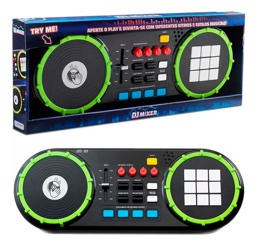 Brinquedo Infantil Simulador De Dj Mixer 4+ Anos Com Led