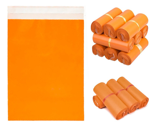 Pack 100 Bolsas Embalaje Courier Naranja Adhesivo 35x45cm
