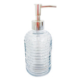 Dispenser De Jabon Liquido Transparente Circular A Rayas