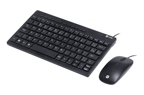 Teclado Mini Chocolate E Mouse Usb Corp Flat Abnt2/1200dpi