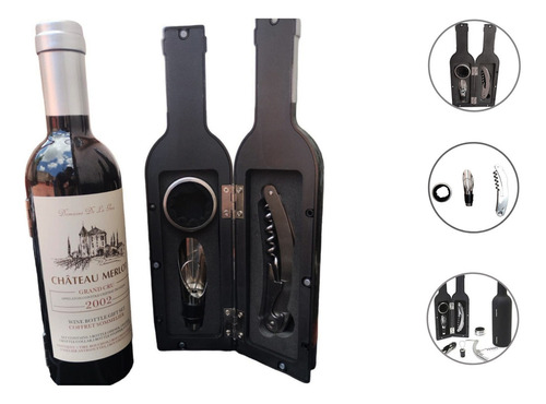Set Kit De Vino 3 Piezas En Botella Empresarial Ofert