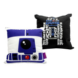 Almofada Fibra Veludo 25x25cm R2d2 Star Wars - Zona Criativa Cor Branco